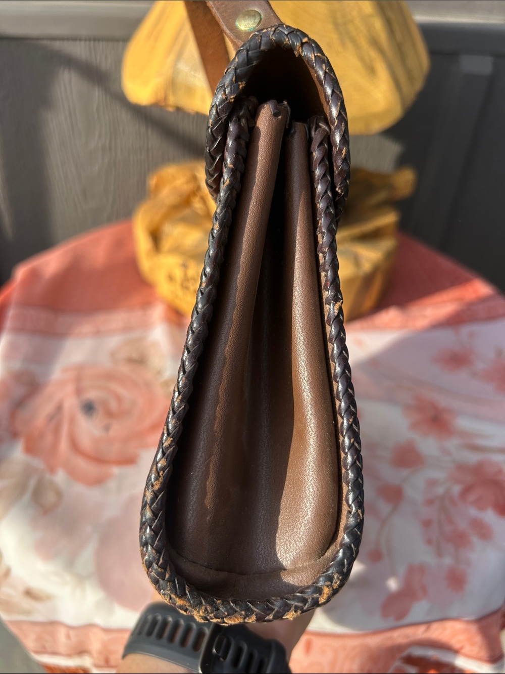 Mexico 60’s Hand Tooled Leather Top-Handle Bag - Picture 5 of 14
